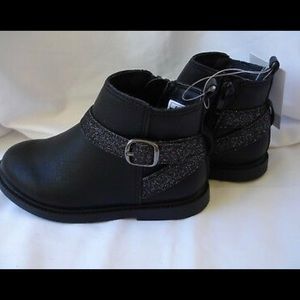 Black booties with glitter accent!
